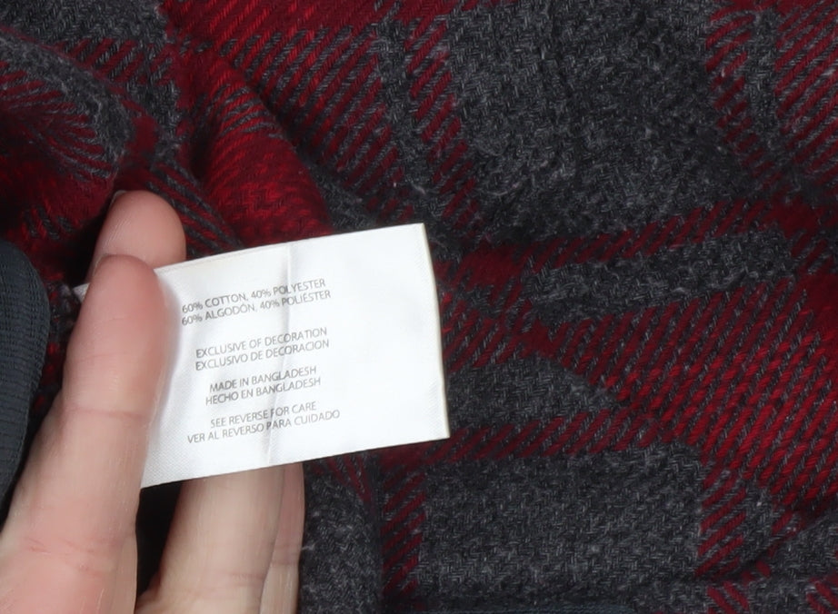 Orvis Men's Red Plaid Flannel Button-Up Shirt XL Long Sleeve Cotton Blend