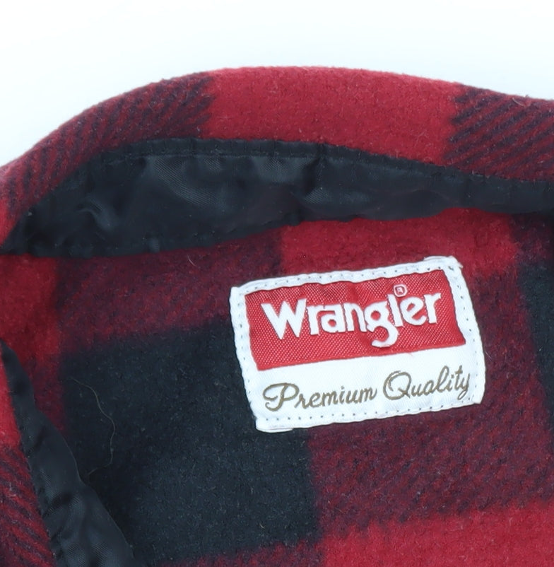 Wrangler Men's Red Check Flannel Long Sleeve Button-Up Shirt L