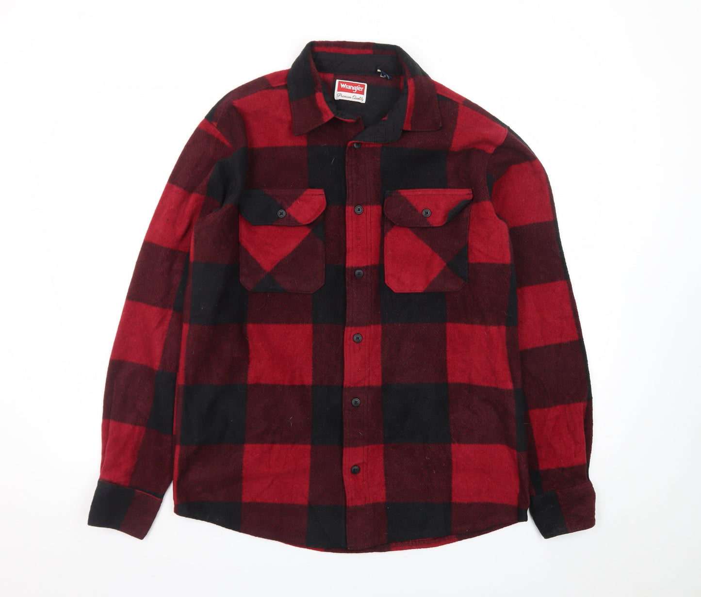 Wrangler Men's Red Black Check Flannel Long Sleeve Shirt M
