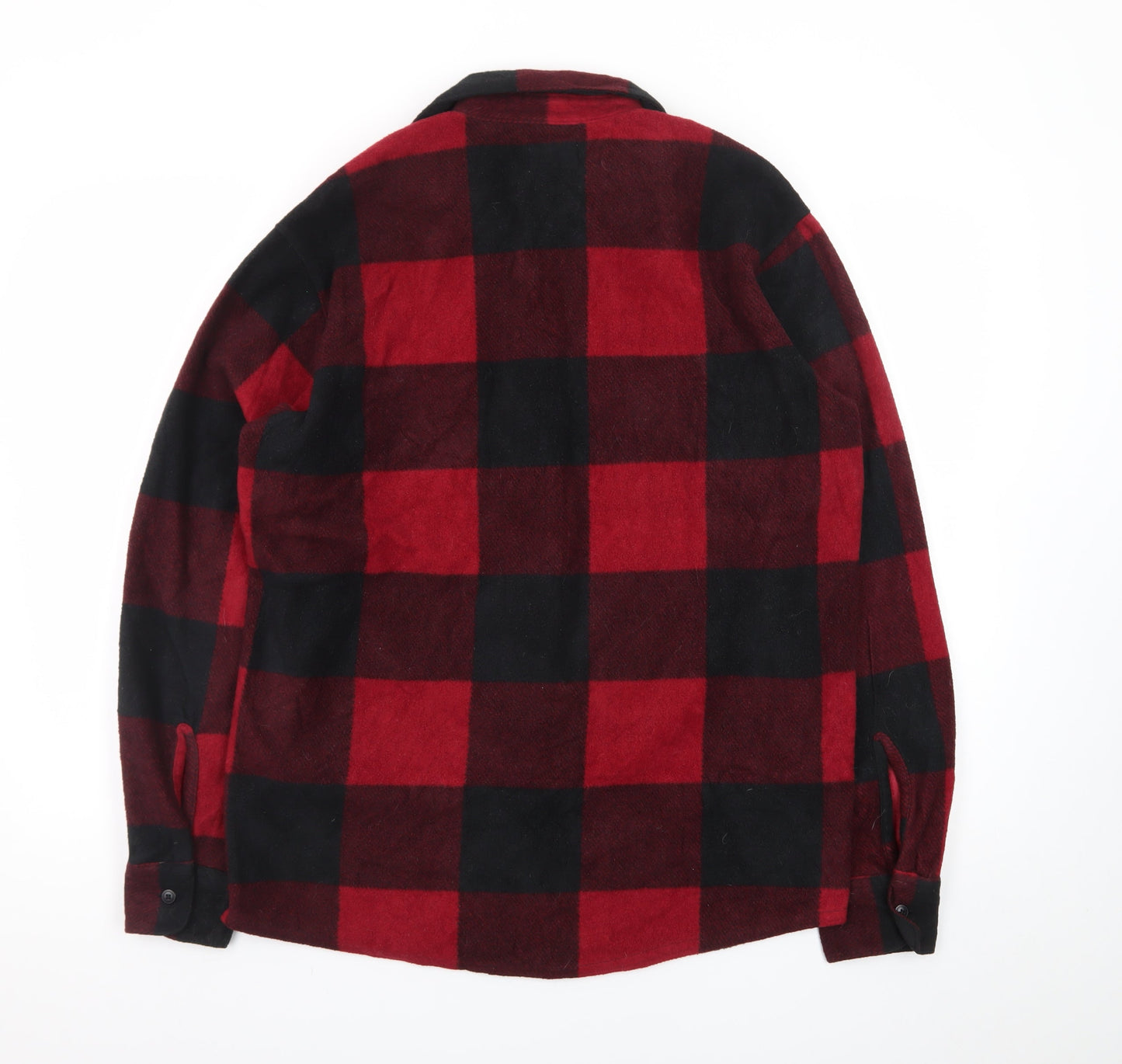 Wrangler Men's Red Black Check Flannel Long Sleeve Shirt M