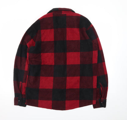 Wrangler Men's Red Black Check Flannel Long Sleeve Shirt M