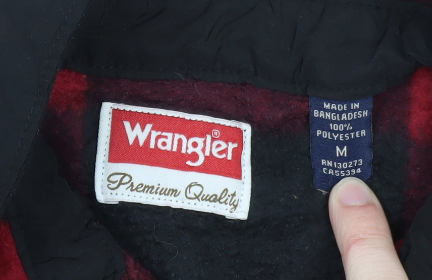 Wrangler Men's Red Black Check Flannel Long Sleeve Shirt M