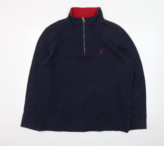 Nautica Men's Blue XL 1/2 Zip Fleece Pullover Sweatshirt