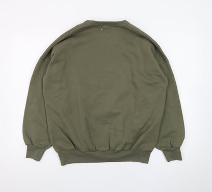 Oceanic Classic Women's Green Wolf Print Pullover Sweatshirt Size S
