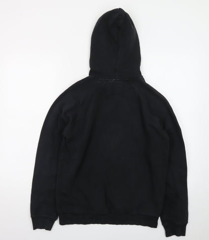 Adidas Mens Black Pullover Hoodie Small Logo Fleece Sweatshirt