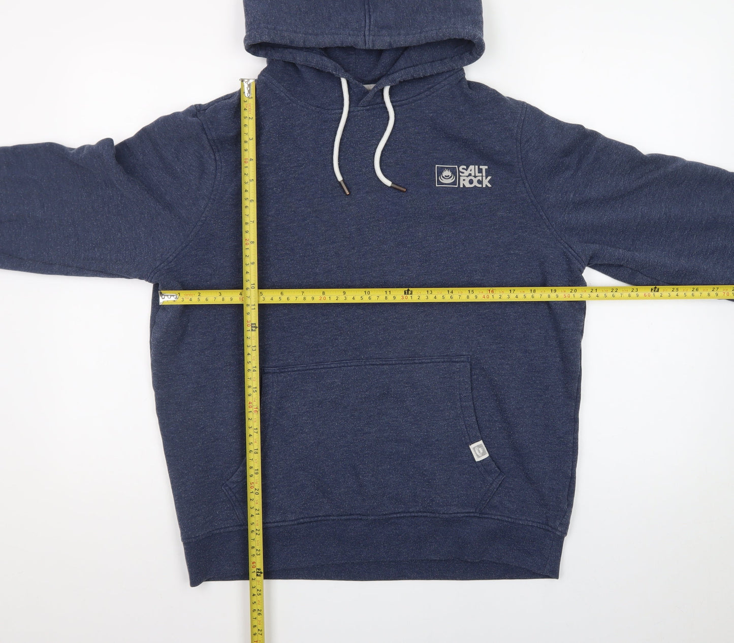 Saltrock Men's Blue Pullover Hoodie Size M Logo Fleece Sweatshirt