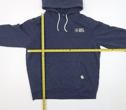 Saltrock Men's Blue Pullover Hoodie Size M Logo Fleece Sweatshirt