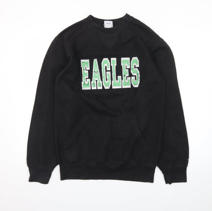 Badger Sport Men's Black Eagles Sweatshirt S Pullover Crew Neck