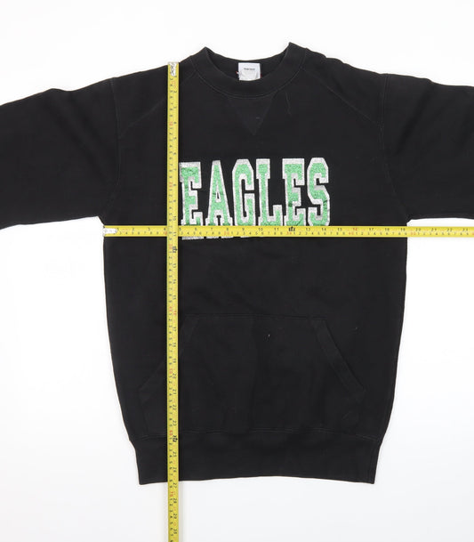 Badger Sport Men's Black Eagles Sweatshirt S Pullover Crew Neck