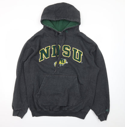 Colosseum Athletics Men's Grey L Pullover Hoodie NDSU Logo Sweatshirt