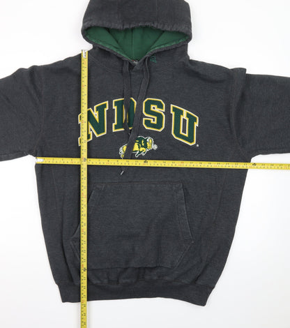 Colosseum Athletics Men's Grey L Pullover Hoodie NDSU Logo Sweatshirt