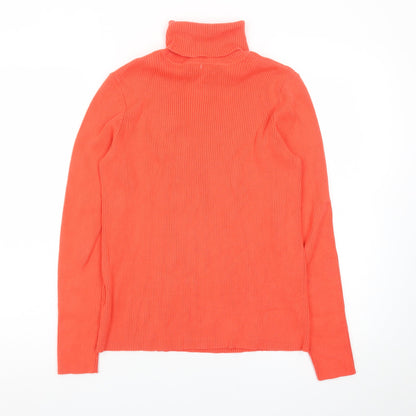 Lauren Ralph Lauren Women’s Orange Roll Neck Cotton Jumper Size M