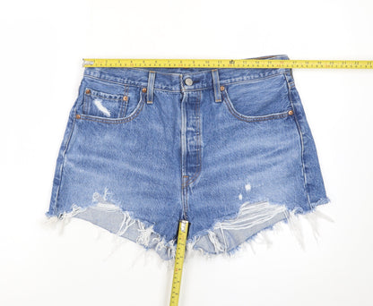 Levi's Women's Blue High Rise Cut-Off Denim Shorts Size 14