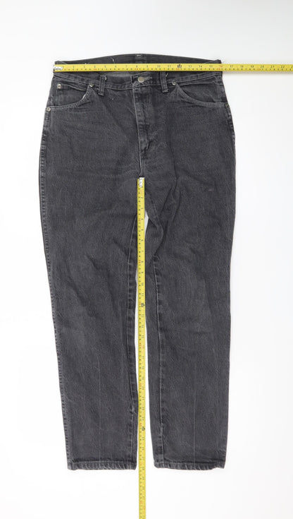 Wrangler Men's Grey Stone Wash Straight Leg Denim Jeans 32W 30L