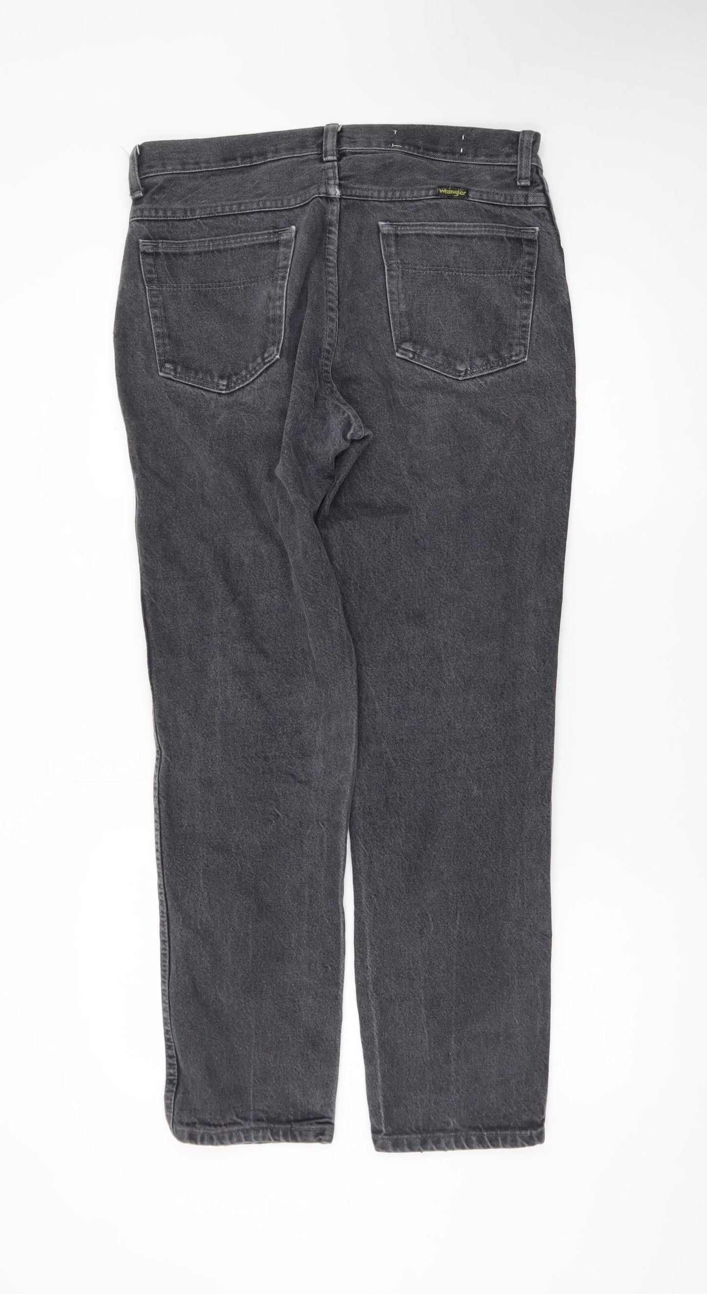 Wrangler Men's Grey Stone Wash Straight Leg Denim Jeans 32W 30L