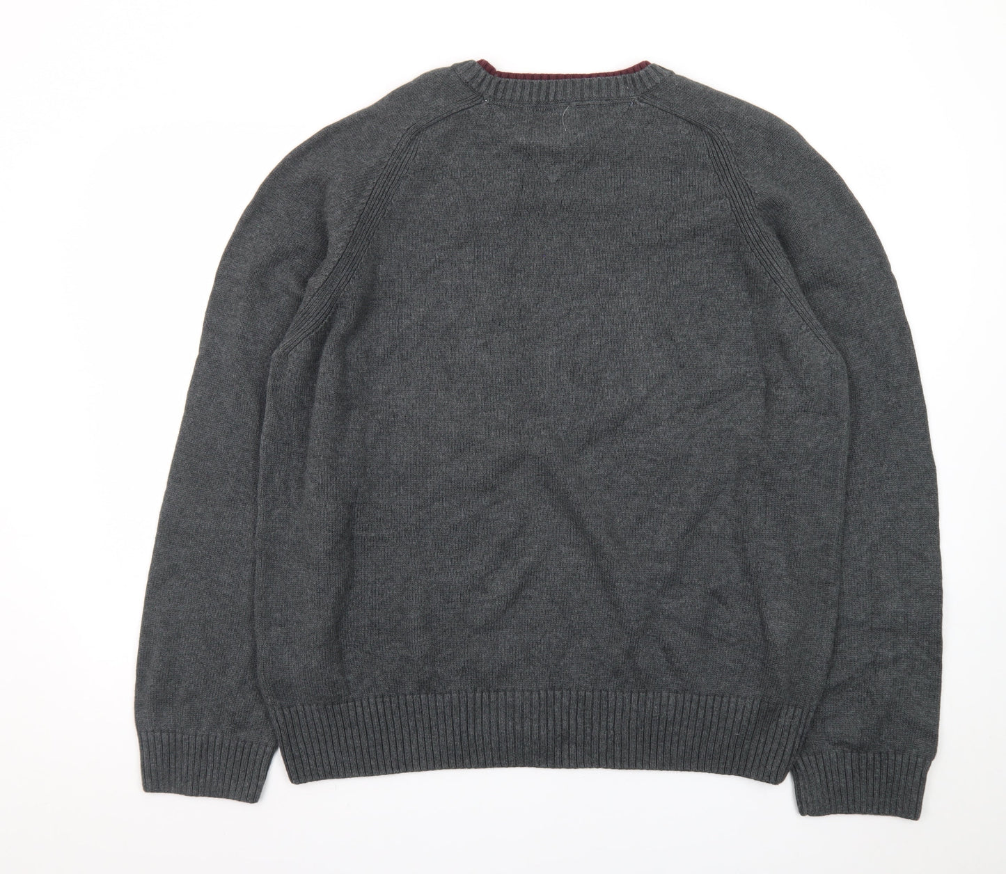 Tommy Hilfiger Men’s Grey Cotton Crew Neck Pullover Jumper M