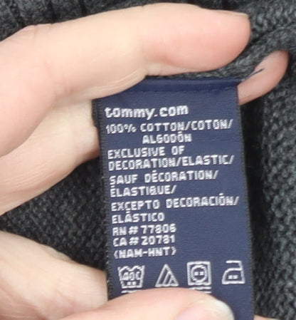 Tommy Hilfiger Men’s Grey Cotton Crew Neck Pullover Jumper M