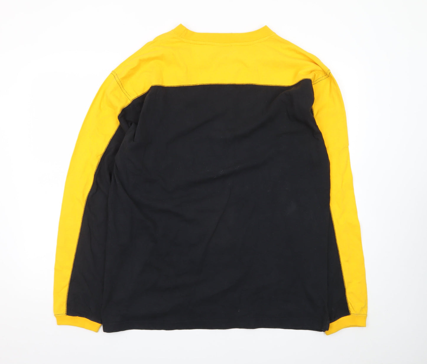NCAA Men's L Black Yellow Iowa Hawkeyes Long Sleeve Cotton T-Shirt
