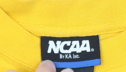 NCAA Men's L Black Yellow Iowa Hawkeyes Long Sleeve Cotton T-Shirt