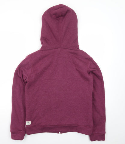SoulCal & Co Womens Purple Full Zip Hoodie Size 12 Sherpa Lined Casual