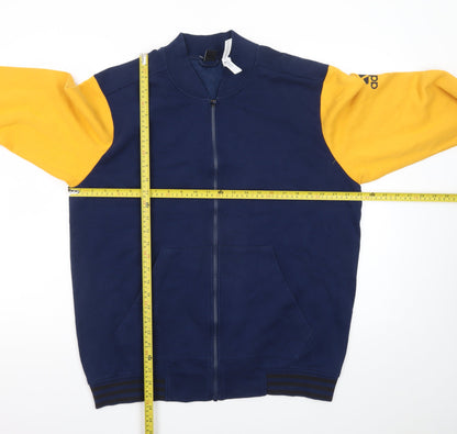 Adidas Men's Blue & Yellow Varsity Full Zip Jacket Size L