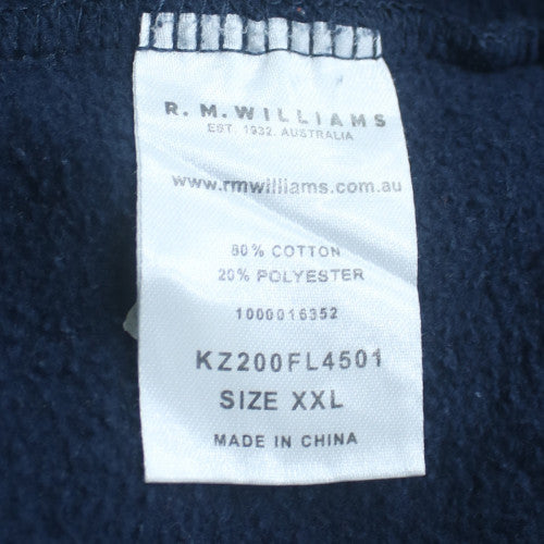 R.M. Williams Men’s Blue 1/4 Zip Fleece Sweatshirt XXL