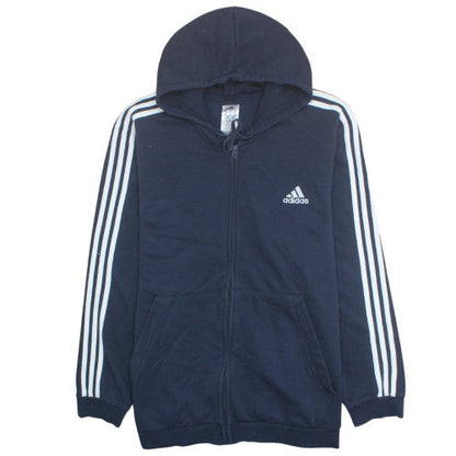 Adidas Mens Navy 3XL Full Zip Hoodie with Logo Detailing