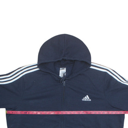 Adidas Mens Navy 3XL Full Zip Hoodie with Logo Detailing