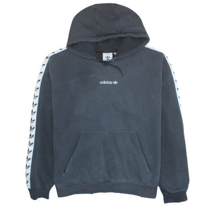 Adidas Men's Black XL Pullover Hoodie with Logo Tape Trim