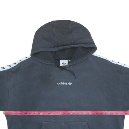 Adidas Men's Black XL Pullover Hoodie with Logo Tape Trim