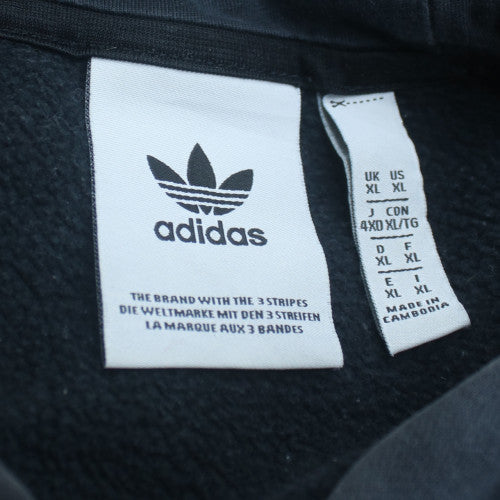 Adidas Men's Black XL Pullover Hoodie with Logo Tape Trim