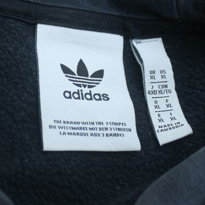 Adidas Men's Black XL Pullover Hoodie with Logo Tape Trim