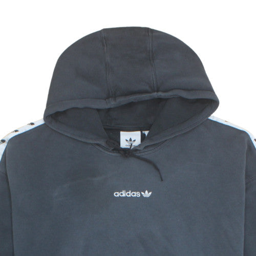 Adidas Men's Black XL Pullover Hoodie with Logo Tape Trim