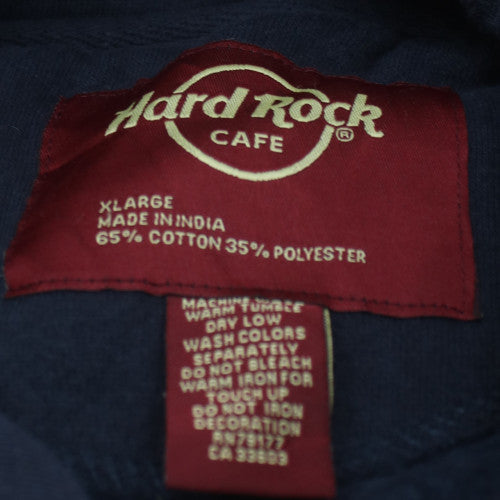 Hard Rock Cafe Men's Blue XL Pullover Hoodie Manchester Logo