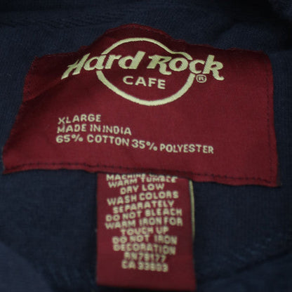 Hard Rock Cafe Men's Blue XL Pullover Hoodie Manchester Logo