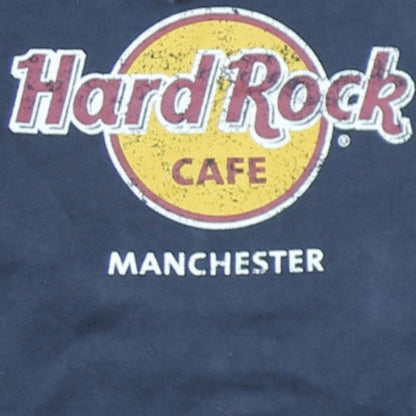Hard Rock Cafe Men's Blue XL Pullover Hoodie Manchester Logo