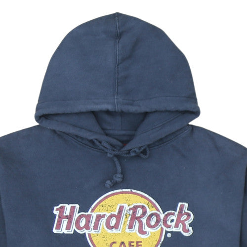Hard Rock Cafe Men's Blue XL Pullover Hoodie Manchester Logo