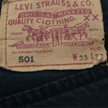 Levi's 501 Men's Black Straight Jeans W33 L32 Denim Classic Fit