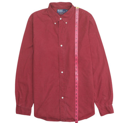 Polo Ralph Lauren Men's Red Custom Fit Long Sleeve Button-Up Shirt Size M