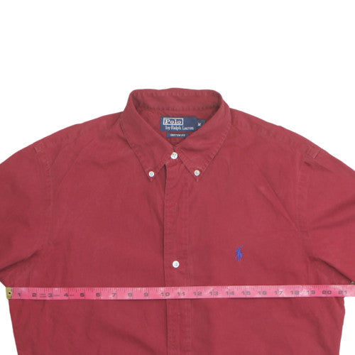 Polo Ralph Lauren Men's Red Custom Fit Long Sleeve Button-Up Shirt Size M