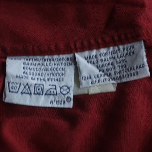 Polo Ralph Lauren Men's Red Custom Fit Long Sleeve Button-Up Shirt Size M