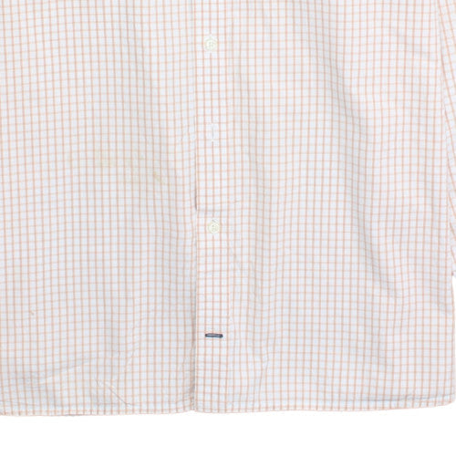 Tommy Hilfiger Men's Beige Check Cotton Button-Up Shirt XL Classic Fit