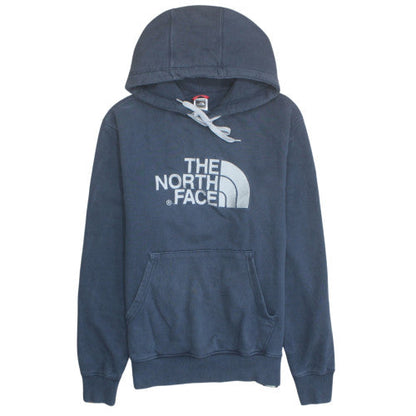 The North Face Men Blue Hoodie Pullover S Cotton Fleece Logo