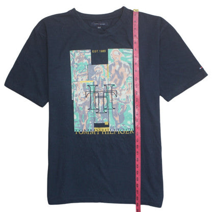 Tommy Hilfiger Men's Blue 2XL Graphic Cotton T-Shirt