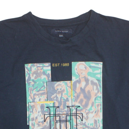 Tommy Hilfiger Men's Blue 2XL Graphic Cotton T-Shirt