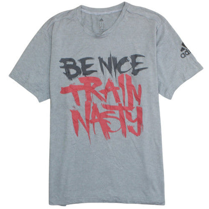 Adidas Men's Grey 'Be Nice Train Nasty' Climalite XL T-Shirt