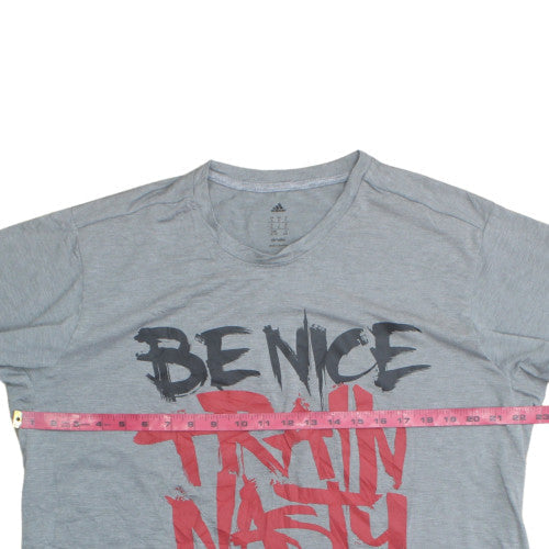 Adidas Men's Grey 'Be Nice Train Nasty' Climalite XL T-Shirt