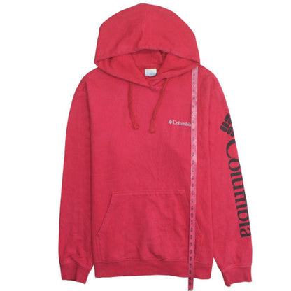 Columbia Men Red Pullover Hoodie L Outdoor Fleece Sweatshirt