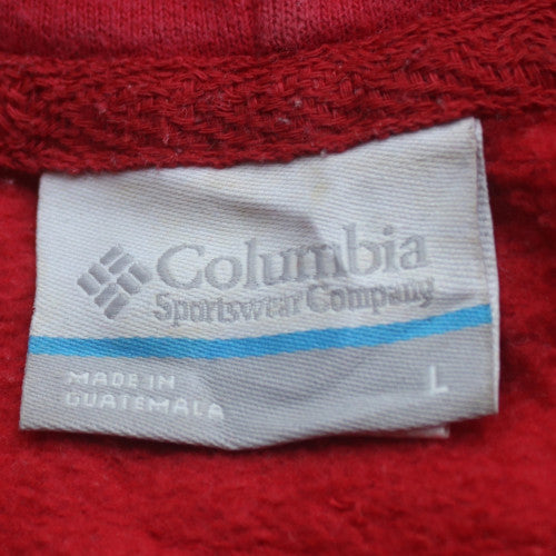 Columbia Men Red Pullover Hoodie L Outdoor Fleece Sweatshirt