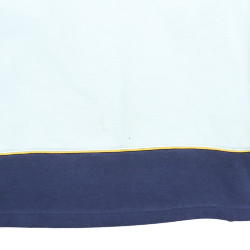 Reebok Men White Blue 1/4 Zip Sweatshirt L Athletic Retro Style